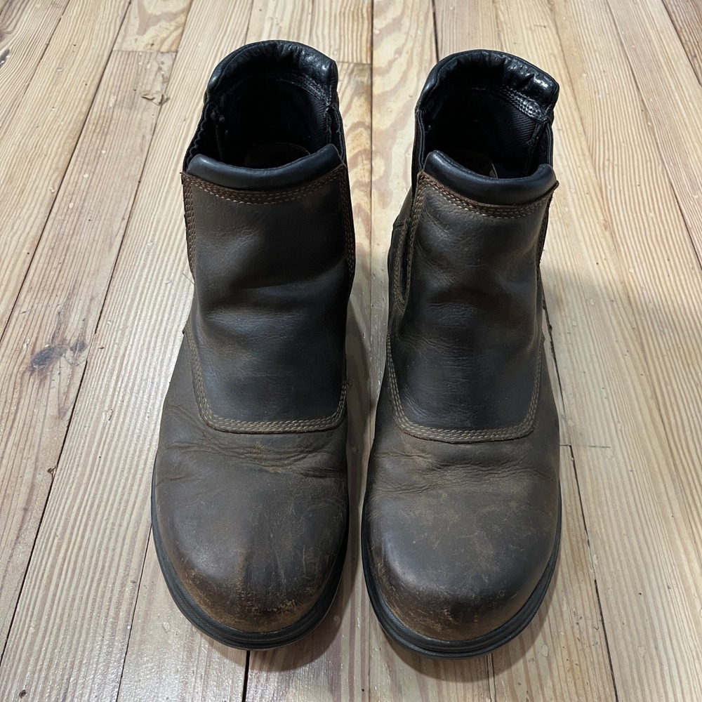 Ariat Waterproof Work Boots Mens 10D Brown Leather Pull On Chelsea Barn Boots - Picture 4 of 9